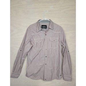 Buckle Black Men's SZ L Button Up Shirt Slim Fit Western Long Sleeve Purple